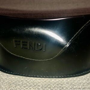 Black Leather Fendi Sunglasses Case
